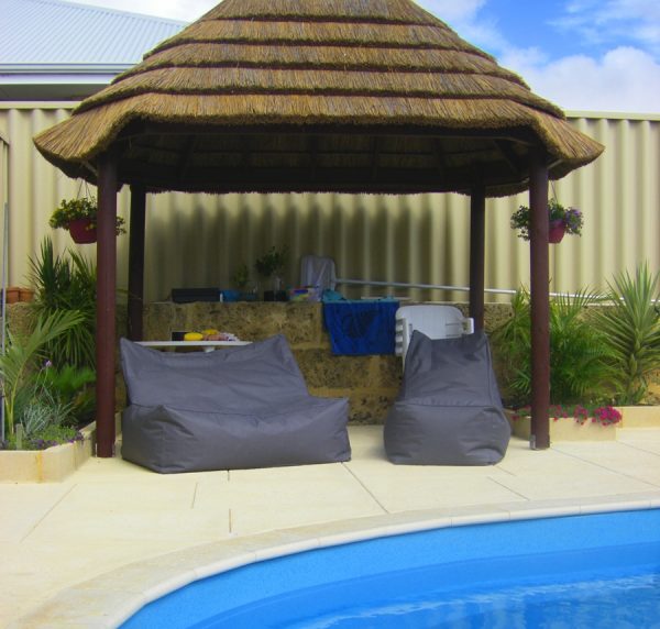 gazebo double lounger and single chaise lounger bean bags